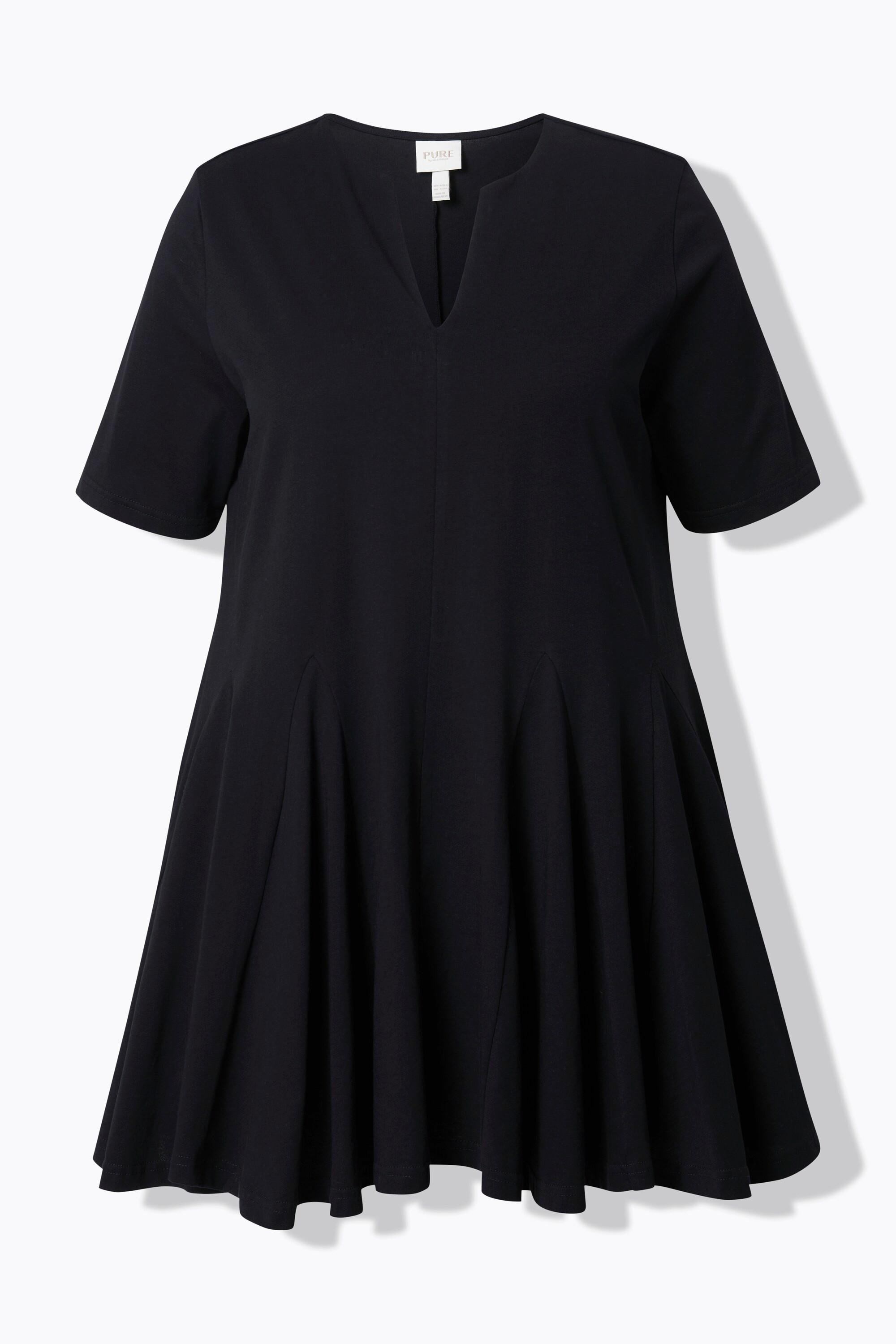 Ulla Popken T-Shirt Taglio Svasato Scollo a Tunica Mezze Maniche  