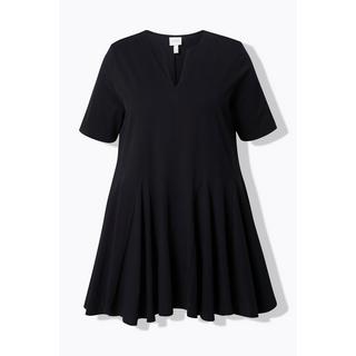 Ulla Popken T-Shirt Taglio Svasato Scollo a Tunica Mezze Maniche  