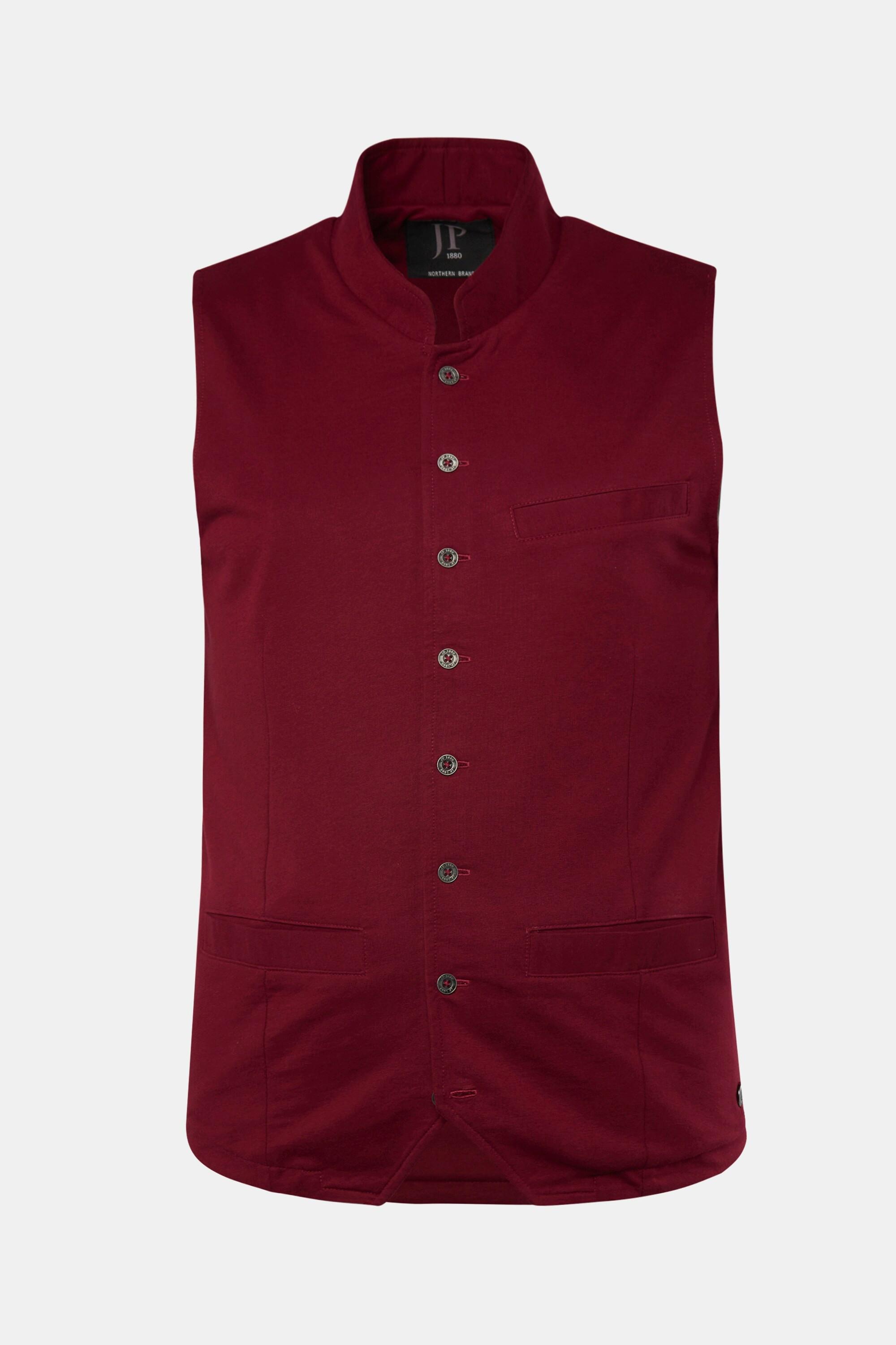 JP1880  Gilet en molleton, style traditionnel bavarois. Col droit et broderie 