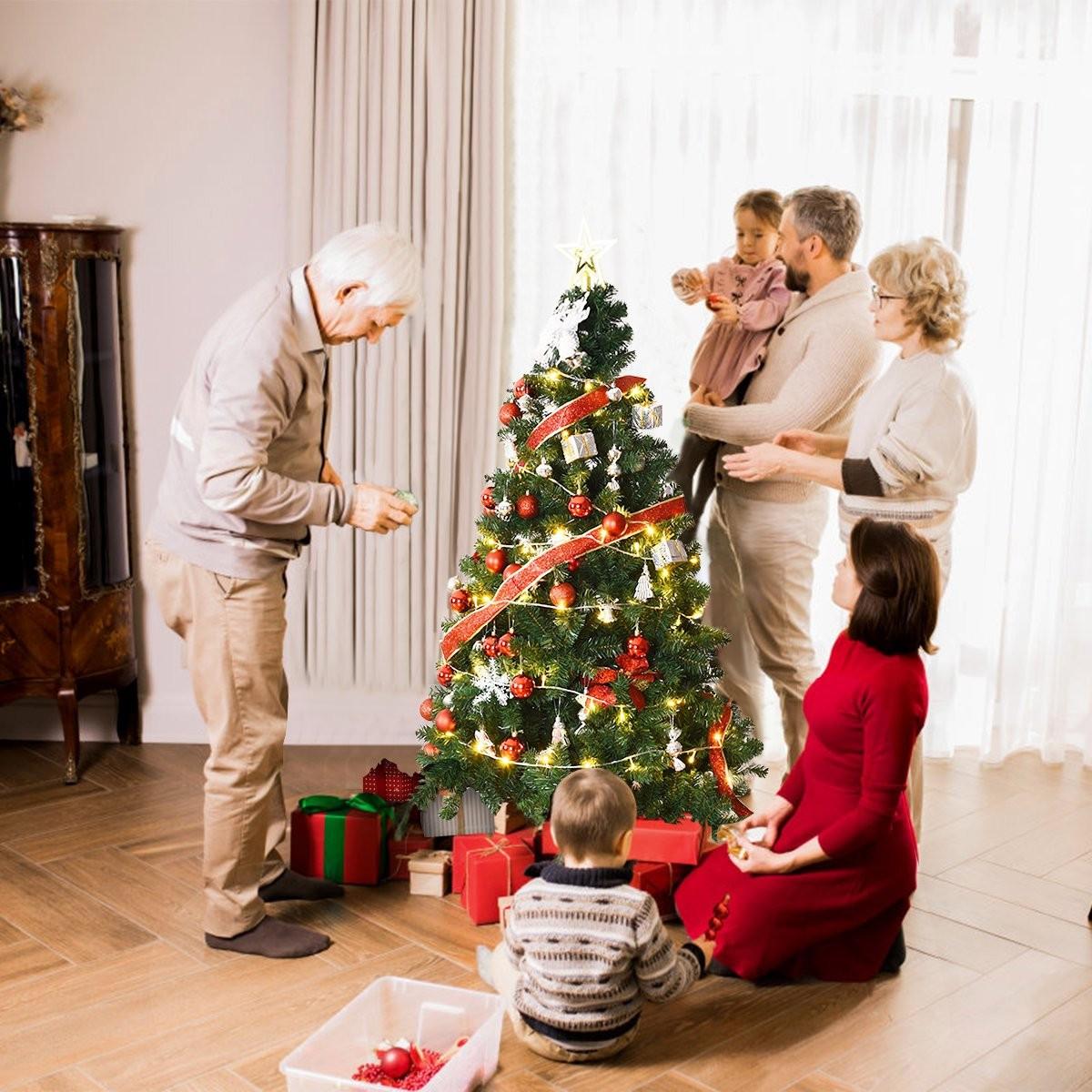Northix Weihnachtsbaum Künstlicher Tannenbaum Christbaum mit Metallständer 150-240 cm Grün-150 cm  