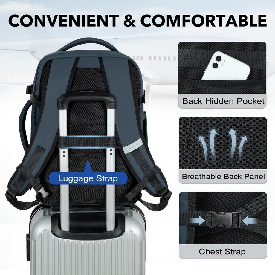 Only-bags.store Zaino impermeabile da cabina con 3 cubi da viaggio  