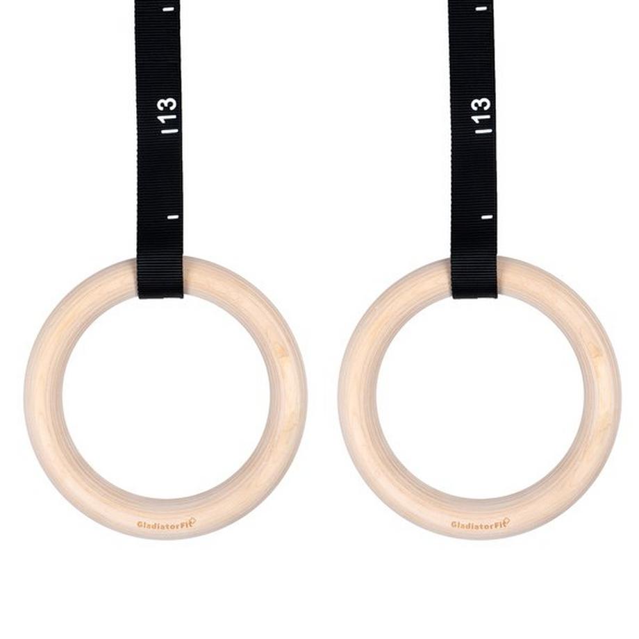GladiatorFit  Gymnastikringe Ø 25mm aus Holz mit verstellbarem Gurt GladiatorFit 