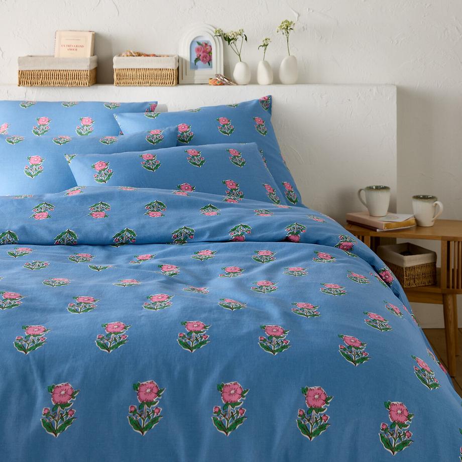 Housse de couette coton lin lavé