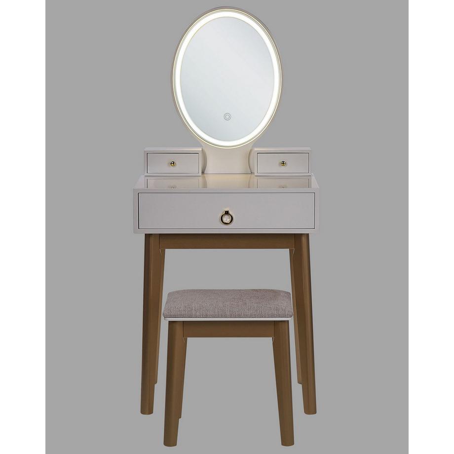 Beliani  Schminktisch mit Spiegel und Hocker aus MDF-Platte  ROSEY 