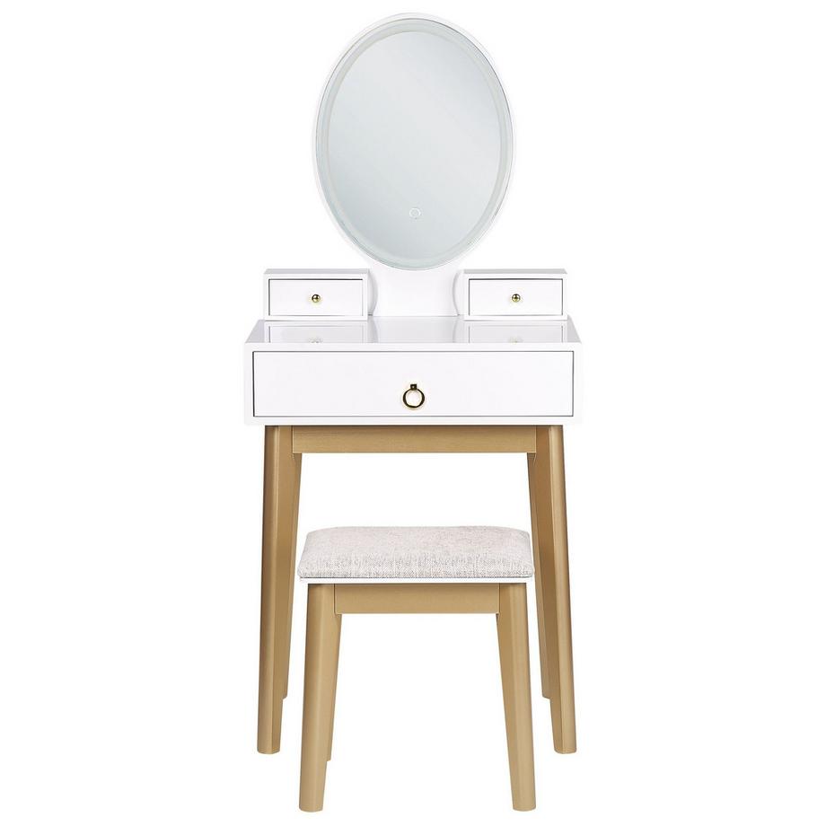 Beliani  Schminktisch mit Spiegel und Hocker aus MDF-Platte  ROSEY 