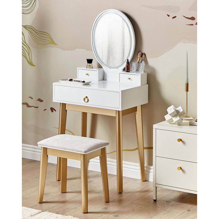 Beliani  Schminktisch mit Spiegel und Hocker aus MDF-Platte  ROSEY 