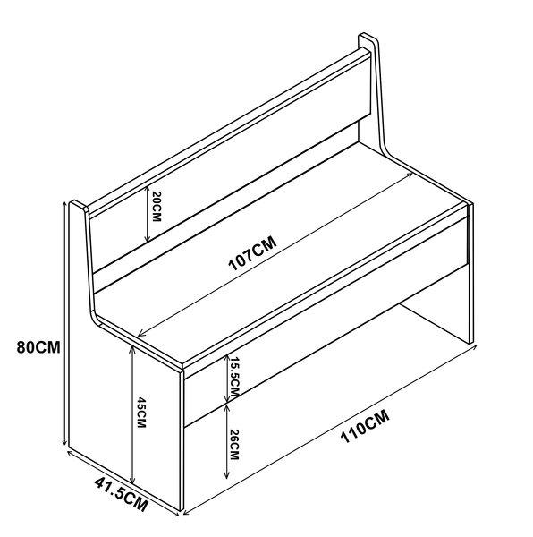 VCM Holz Eckbank Sitzbank Bank mit Truhe Esal Breite 110 cm  