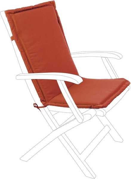Image of Gartenstuhl-Kissen mit Rückenlehne mittel orangerot Gartenstuhl-Kissen mit Rückenlehne mittel orangerot