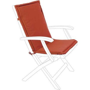 Coussin pour chaise de jardin avec dossier orange-rouge moyen
