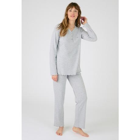 Damart  Pyjama maille interlock côtelée douce et souple 