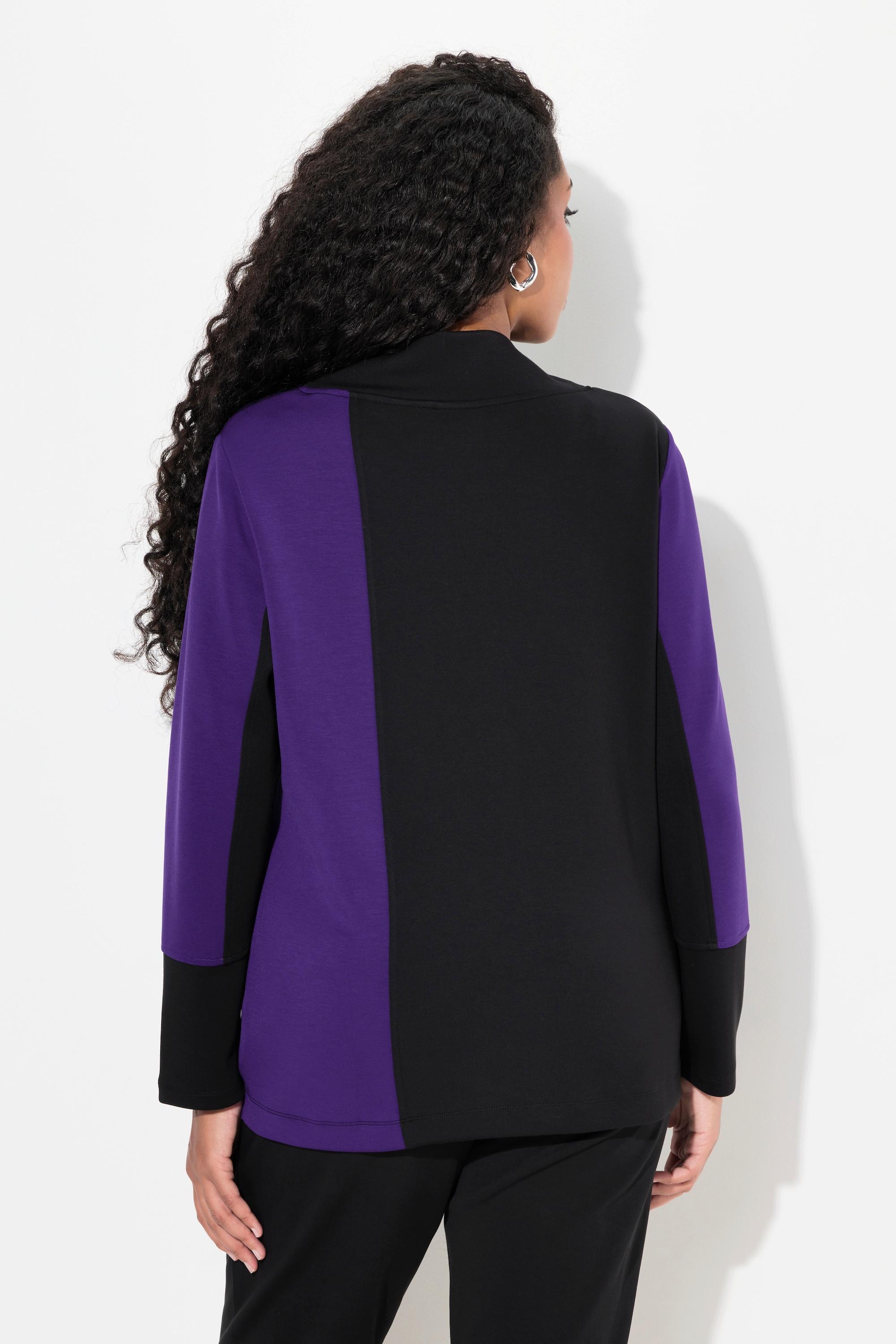 Ulla Popken Felpa Scritta Brillante Collo Alto Maniche Lunghe  