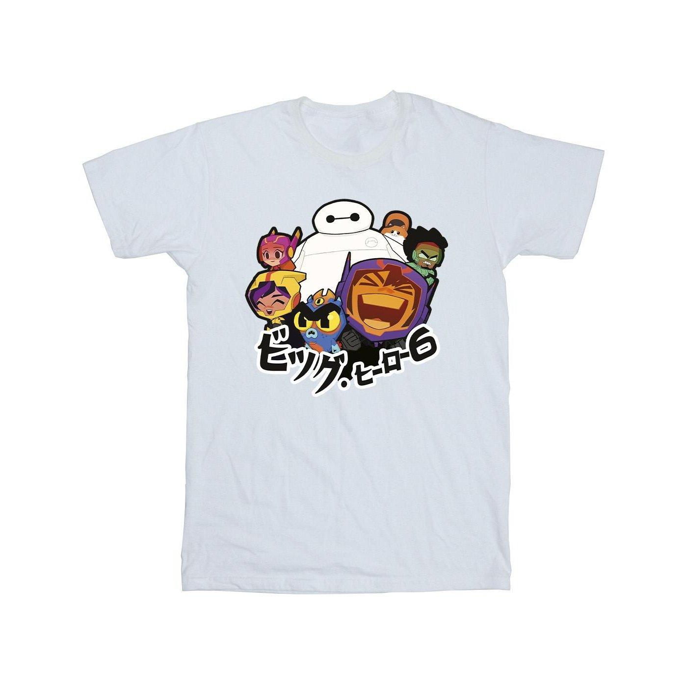 Image of Big Hero 6 Baymax Group Manga Tshirt Herren Weiss XXL