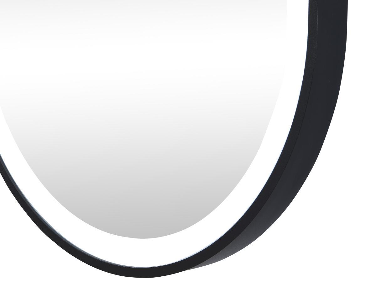 Vente-unique Badezimmerspiegel oval mit Beleuchtung beschlagfrei - 50 x 80 cm - Schwarze Kontur - ALARICO  