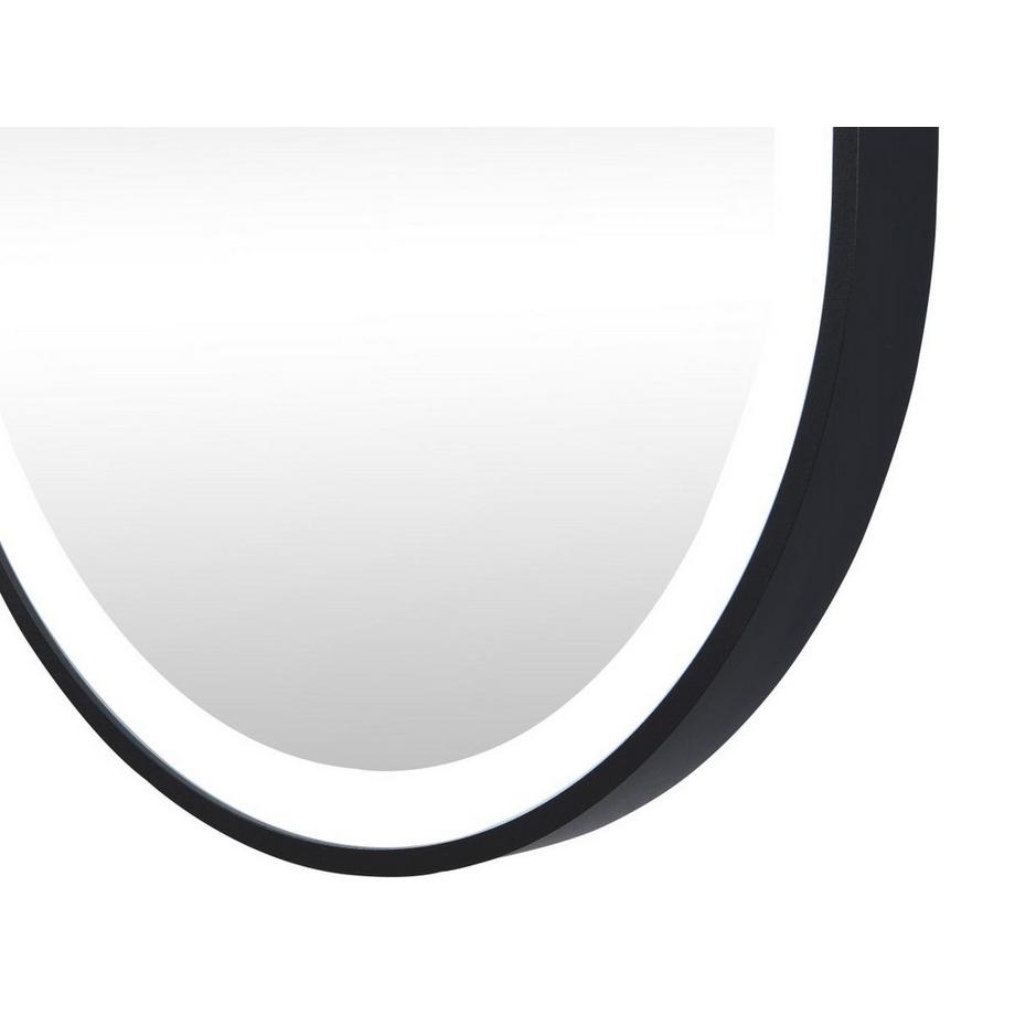 Vente-unique Specchio per bagno luminoso ovale antiappannamento con contorno 50 x 80 cm Nero - ALARICO  