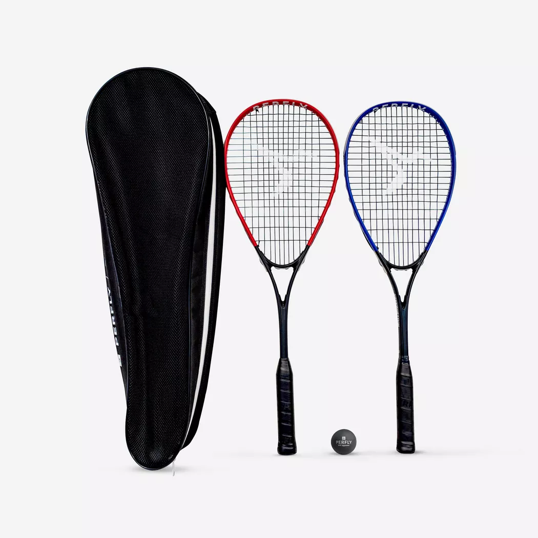 PERFLY - Racchetta squash set principianti alluminio, One Size, Blu