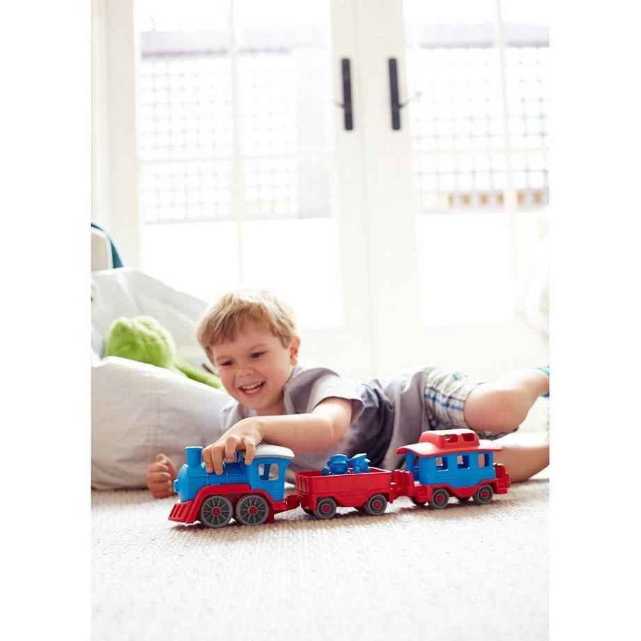 green toys  Lok mit 2 Waggons Rot/Blau 