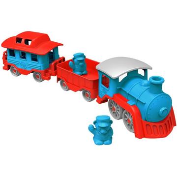 Lok mit 2 Waggons Rot/Blau