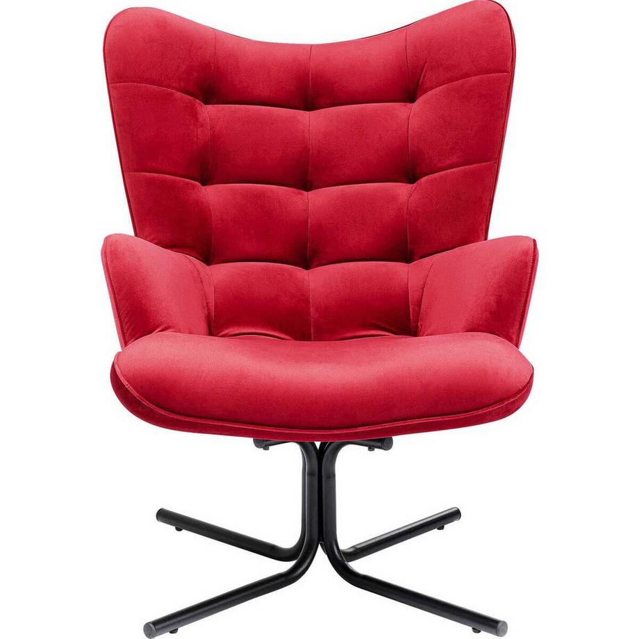 mutoni Fauteuil pivotant Oscar Velvet rouge  