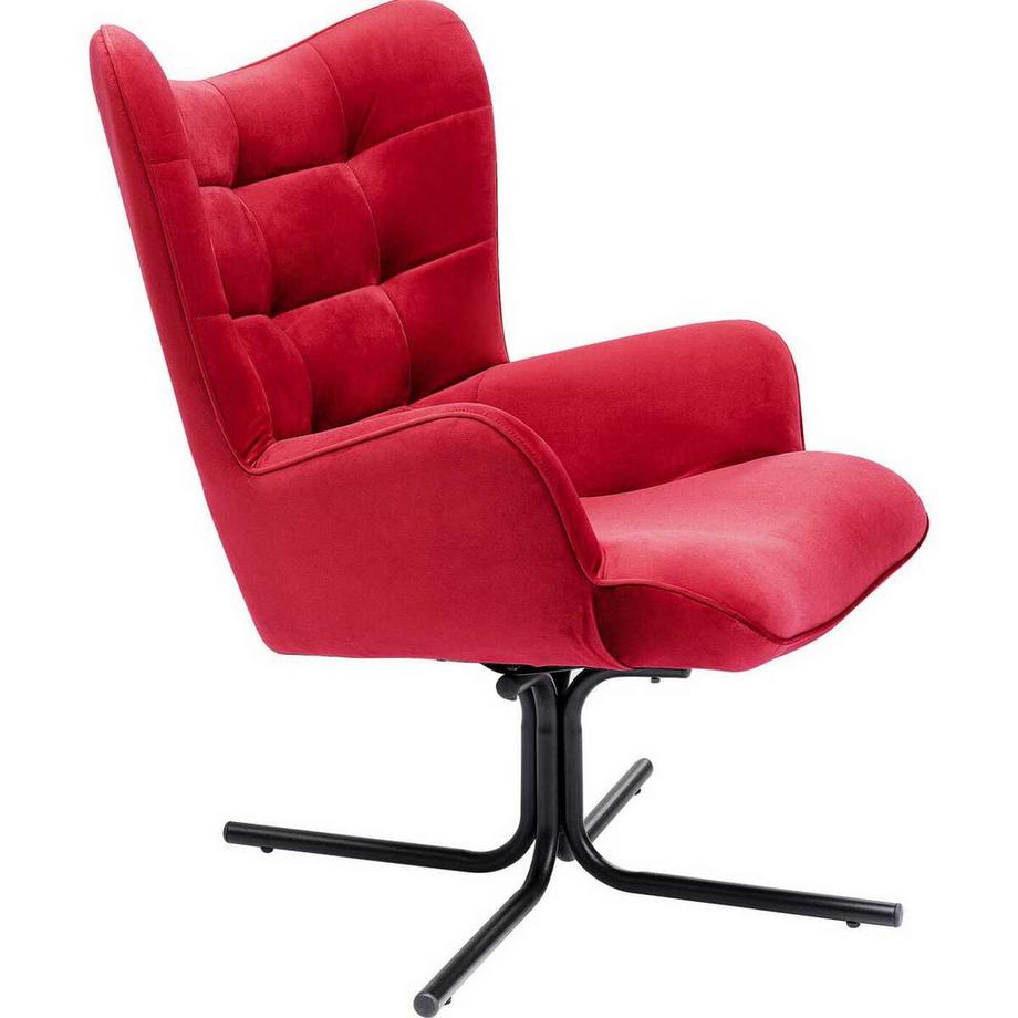 mutoni Fauteuil pivotant Oscar Velvet rouge  