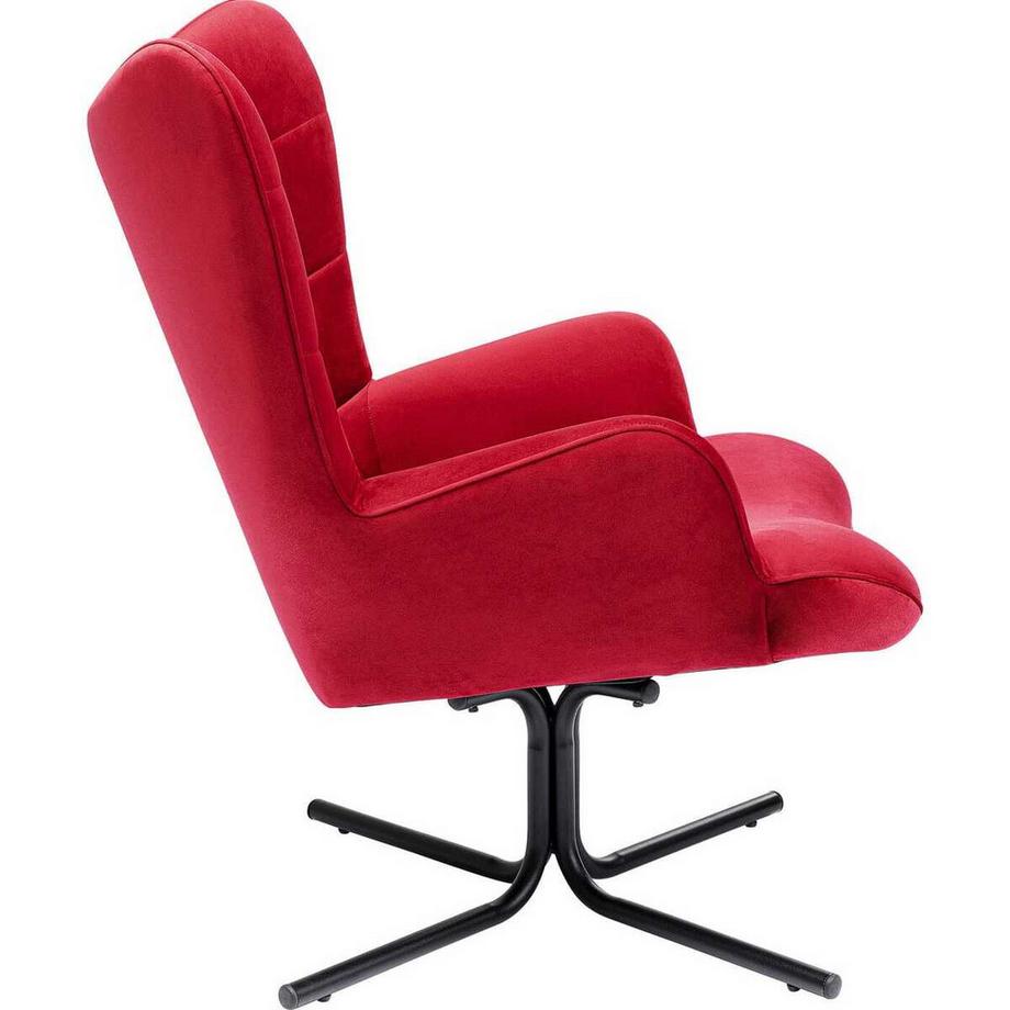 mutoni Fauteuil pivotant Oscar Velvet rouge  