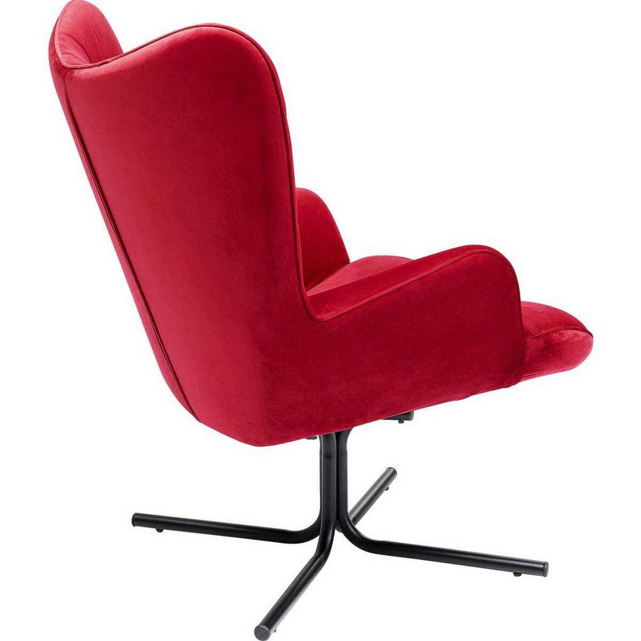 mutoni Fauteuil pivotant Oscar Velvet rouge  