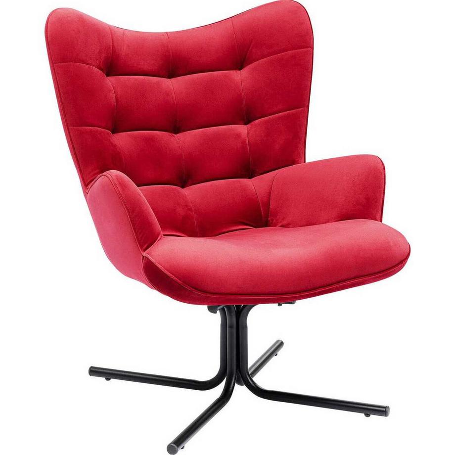 mutoni Fauteuil pivotant Oscar Velvet rouge  