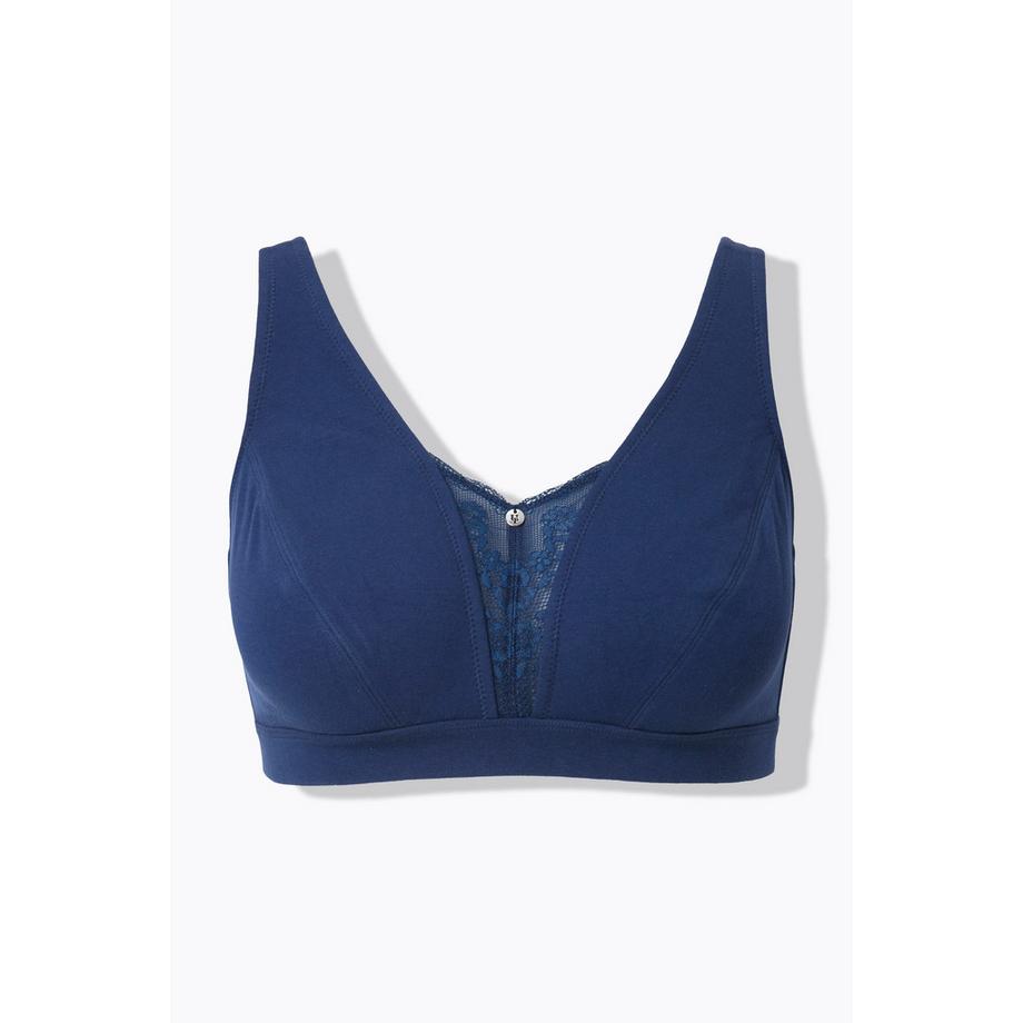 Ulla Popken Bralette Spitzeneinsatz ohne Bügel Cup C-E  