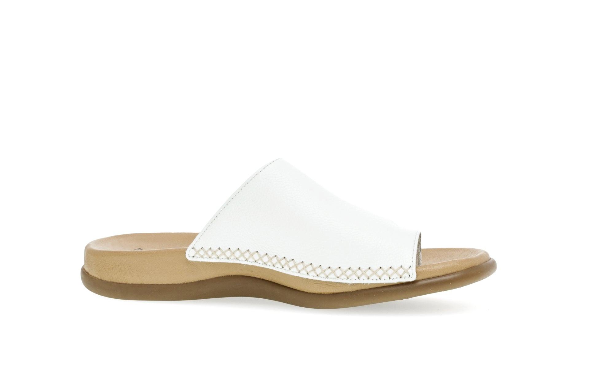 Image of Leder Flip Flop Damen Weiss 41