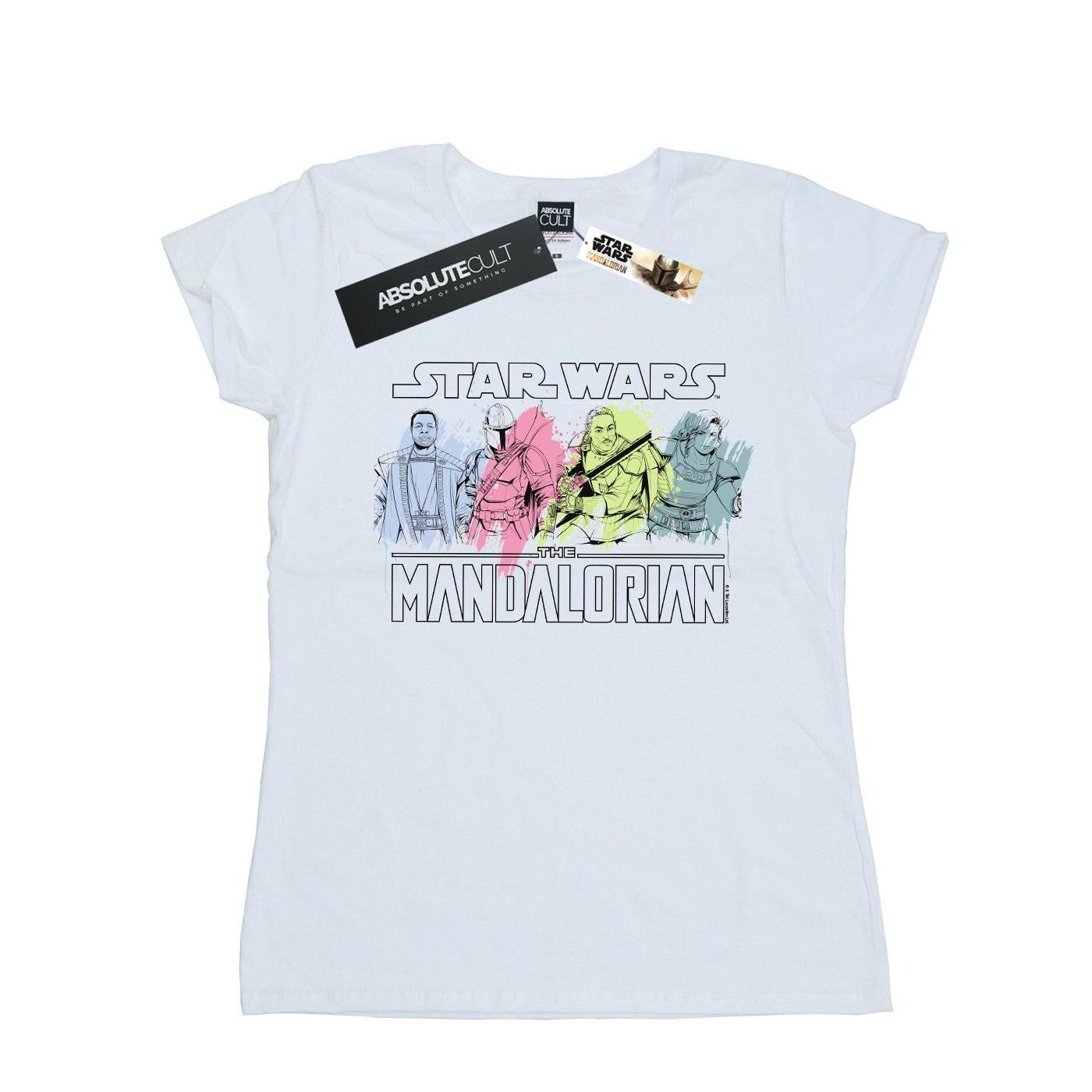 Image of The Mandalorian Character Pose Tshirt Damen Weiss XL