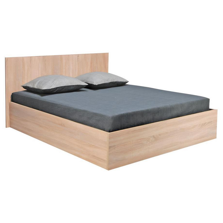 Vente-unique Letto con contenitore 140 x190 cm Naturale + Materasso - ELPHEGE  