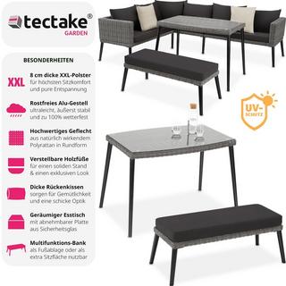 Tectake Rattan Lounge mit Aluminiumgestell Pula  