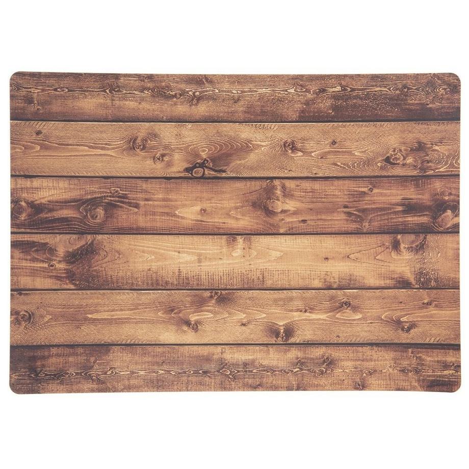 Orion  Tapis de cuisine rectangulaire en plastique imitation bois pour une table élégante 