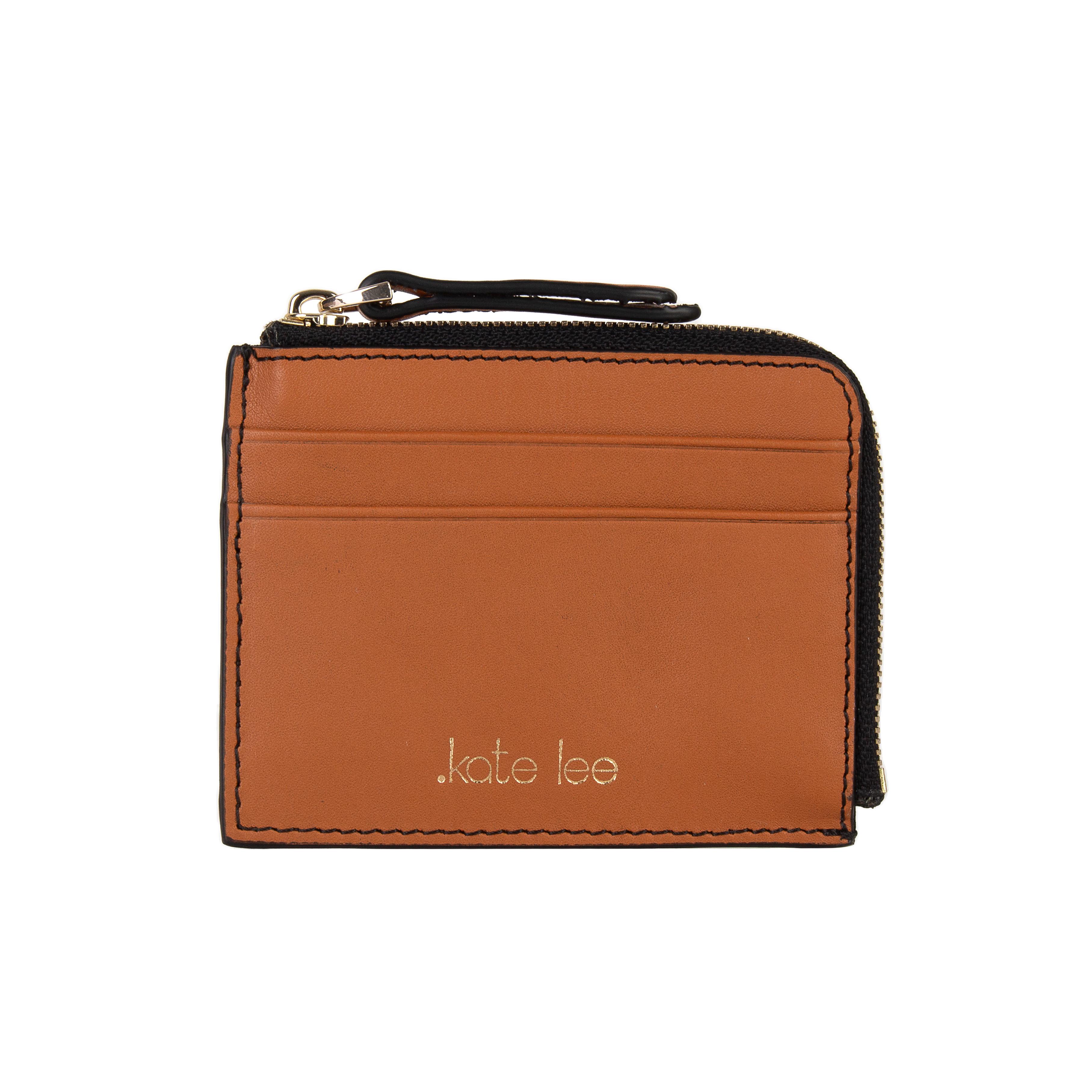 Image of Kartenetui Mit Reißverschluss-münzfach Aus Cognacfarbenem Alois-leder Damen Cognac ONE SIZE