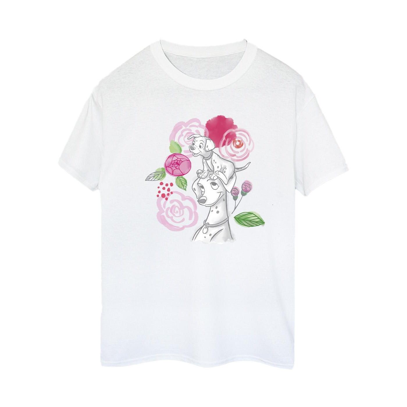 Image of 101 Dalmatians Flowers Tshirt Damen Weiss L