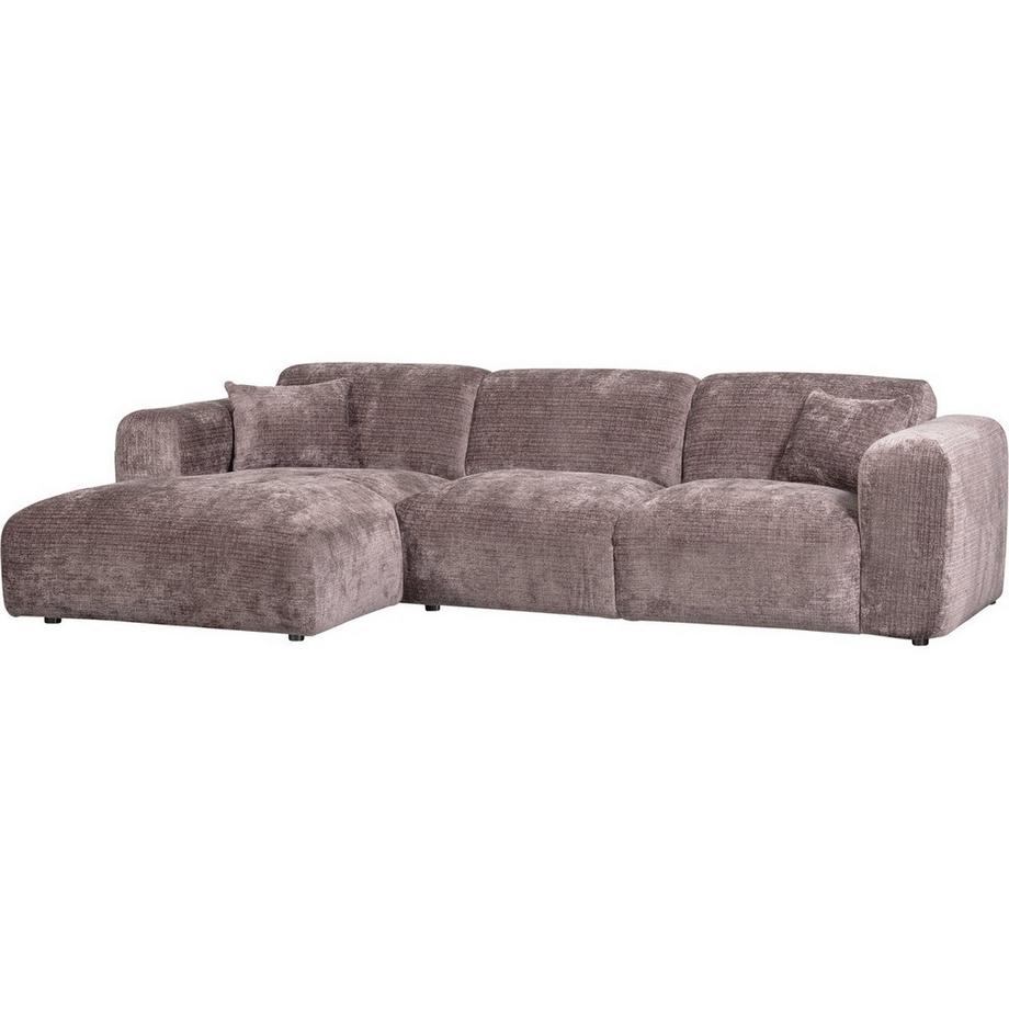 Ecksofa Cloud links gewebte Chenille tauperosa 280x165