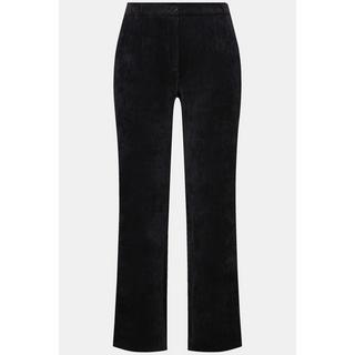 Ulla Popken  Pantaloni eleganti modello Mary in velluto a coste con gamba ampia e cintura comfort 