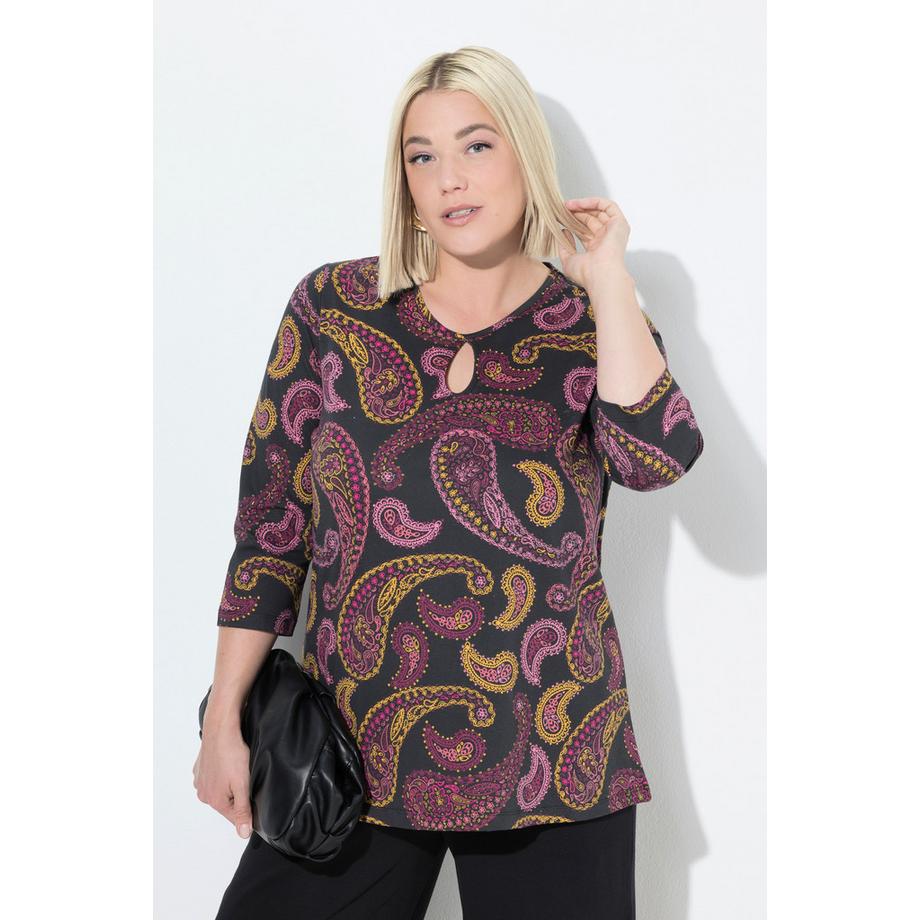 Ulla Popken A-Linie Rundhals Keyhole 3/4-Arm Shirt  