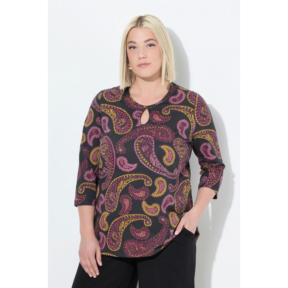 Ulla Popken A-Linie Rundhals Keyhole 3/4-Arm Shirt  