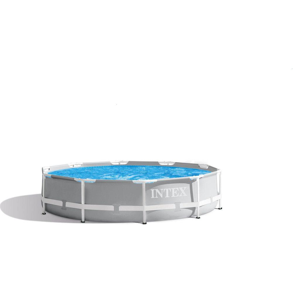 Image of PrismFrame Gerahmter Pool Rund 4485 l Grau Grau