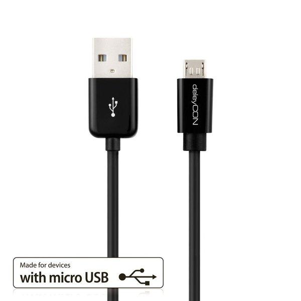 deleyCON  USB - micro USB cavo USB 3 m USB 2.0 USB A Micro-USB B Nero 