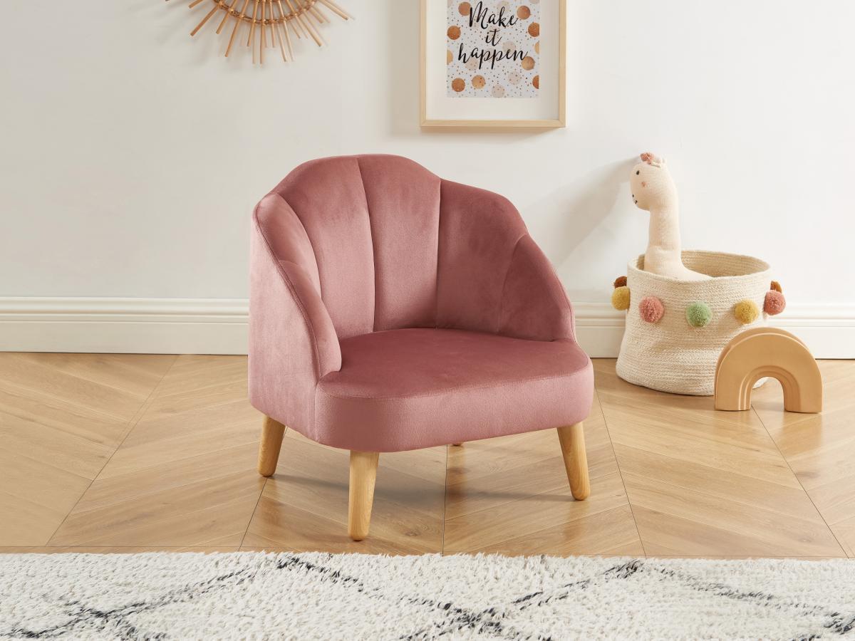 Vente-unique Fauteuil pour enfant en velours rose COBACA  