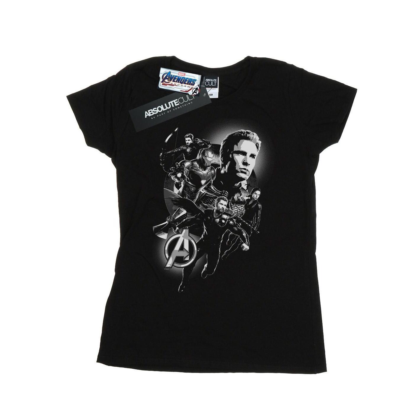 Image of Avengers Endgame Mono Heroes Tshirt Damen Schwarz S