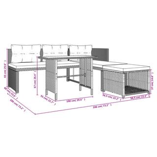 VidaXL Garten essgruppe poly-rattan  