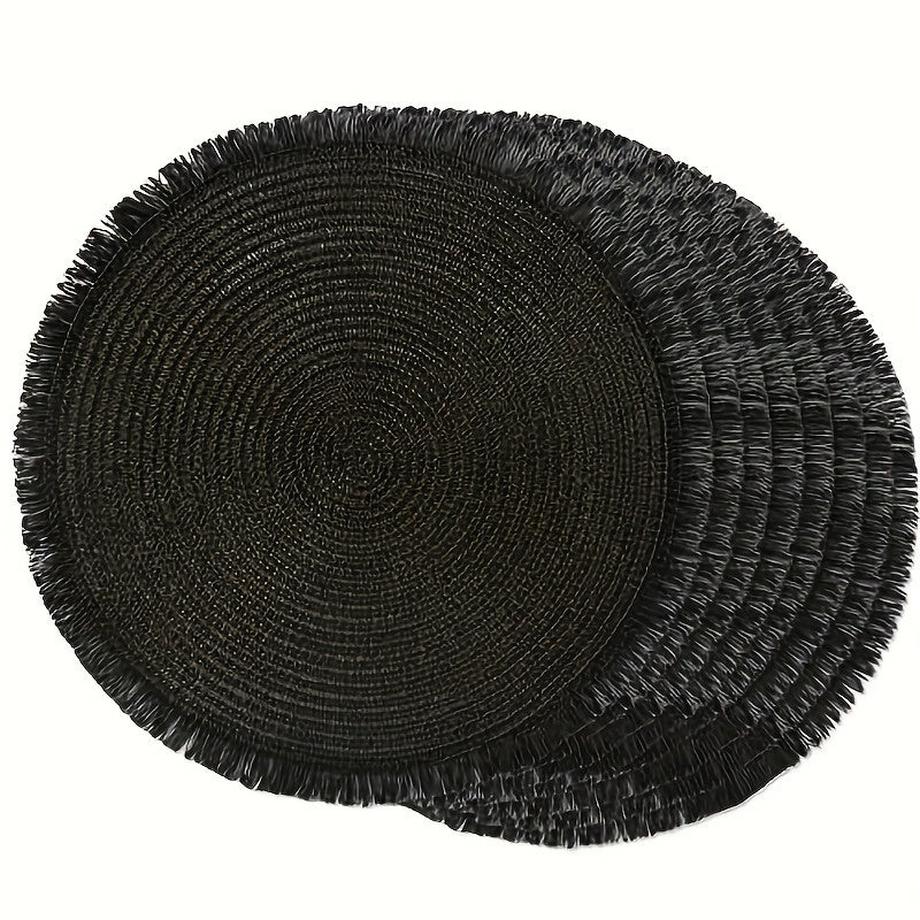 Alopini 8kpl pyöreitä paperipunoksia, joissa on tupsut, sopivat kodin ruokailuun ja lämmöneristykseen, jotka toimivat myös koristeellisina alustoina  