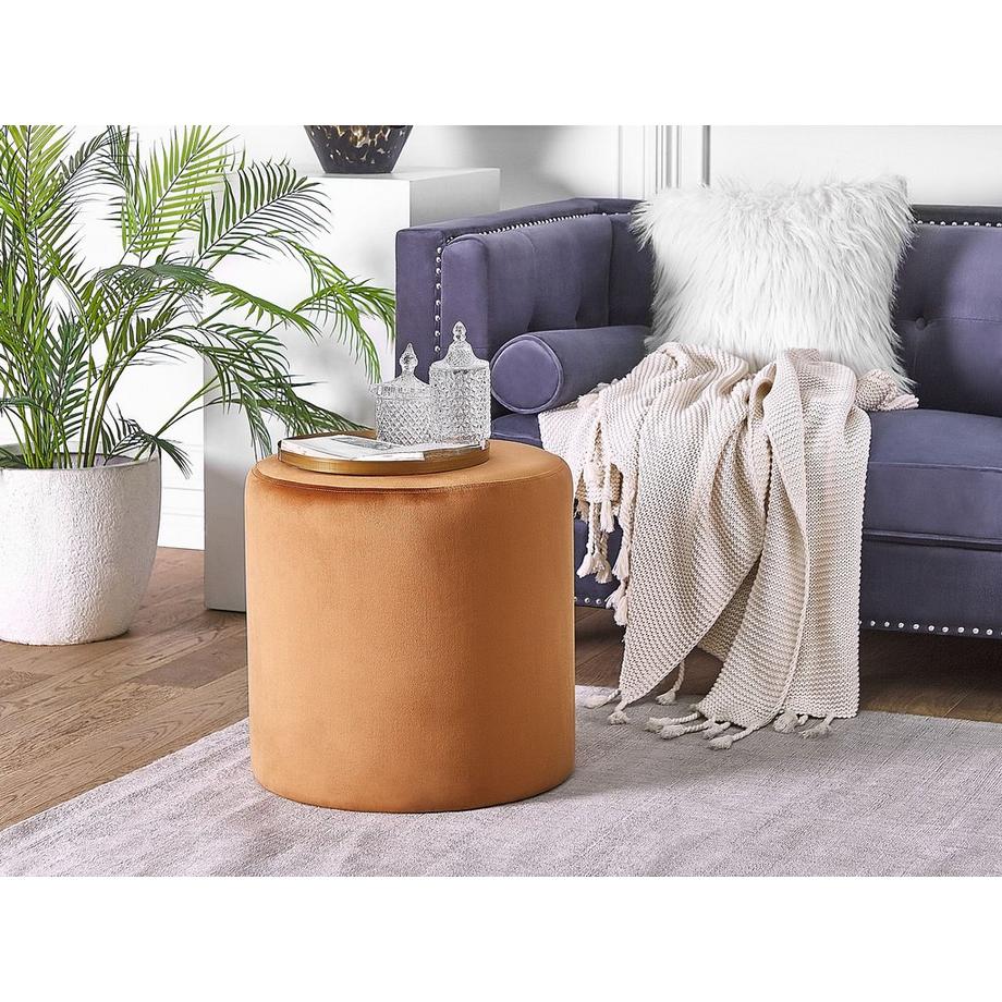 Beliani Pouf en Velours Moderne LOVETT  