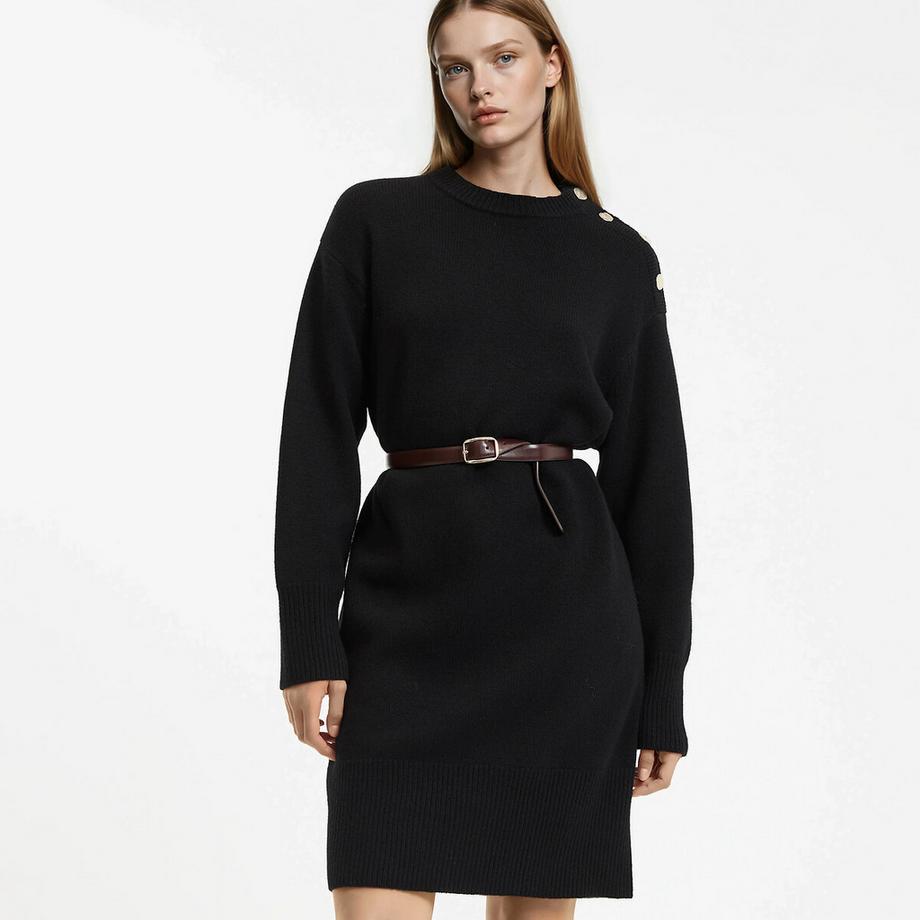 Robe droite en laine