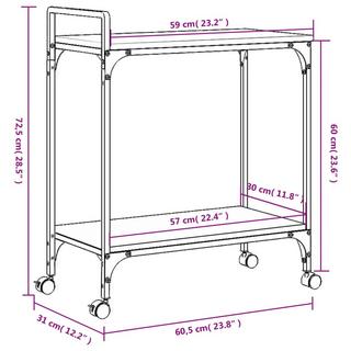 VidaXL Chariot de cuisine bois d'ingénierie  