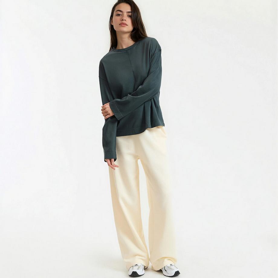 La Redoute Collections Pantaloni ampi in pile con elastico in vita  
