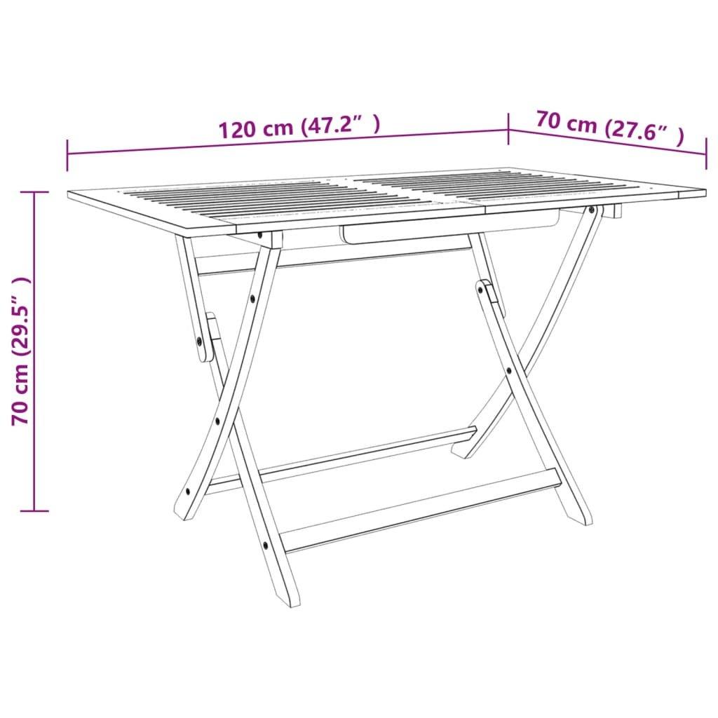 VidaXL Table de jardin bois  