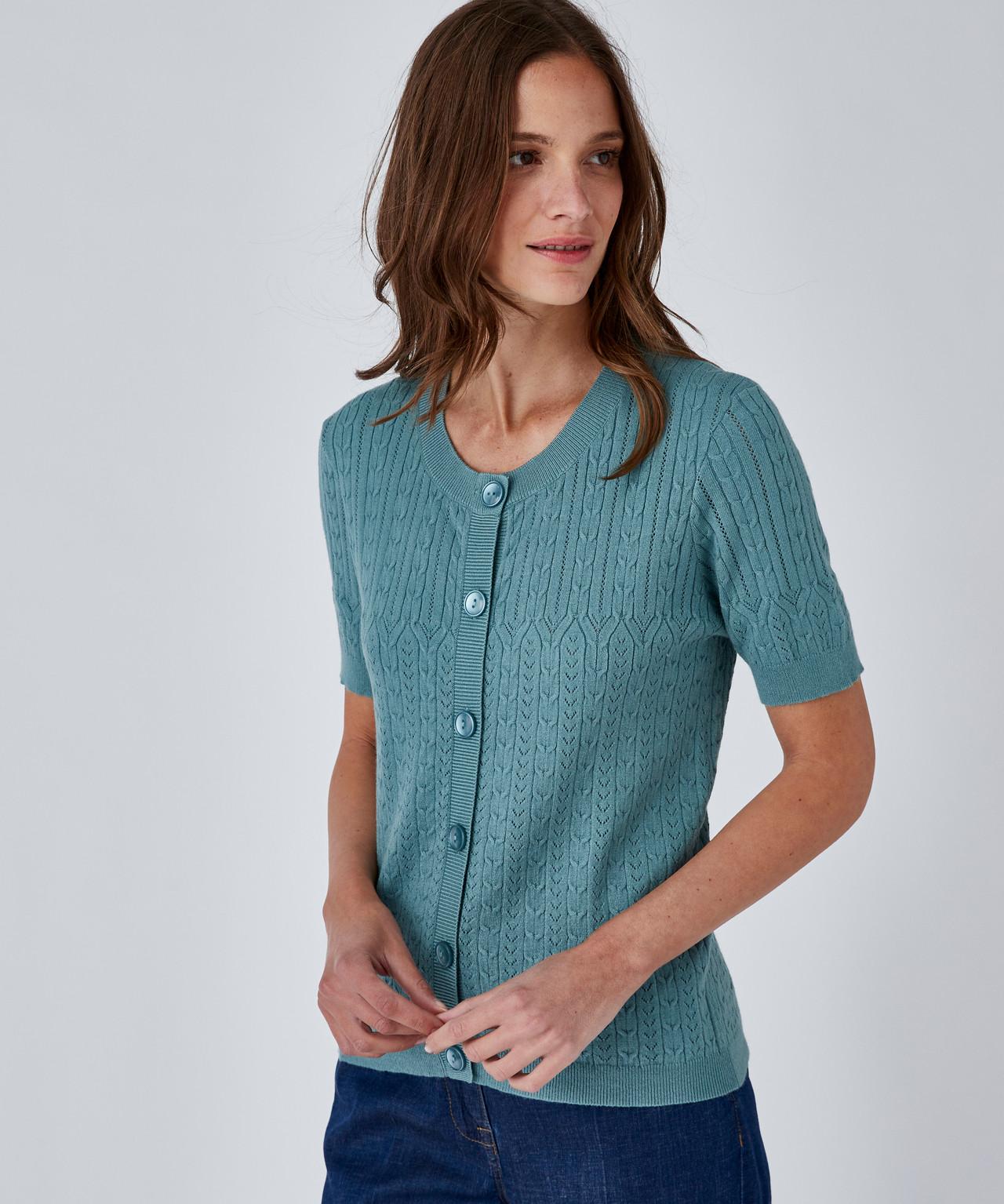 Image of Jacke Aus Zierstrick. Damen Grün 54/56